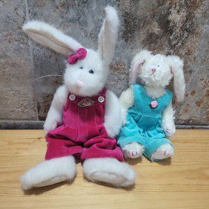 VTG Boyd & TY Ivy Bunny Rabbit Plush Stuffed Animal Easter Decor Set of 2
